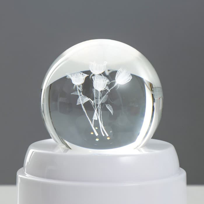 Фигурка светящаяся RISALUX «Шар», LED-ночник, USB, АКБ, 9×9×11 см, МИКС