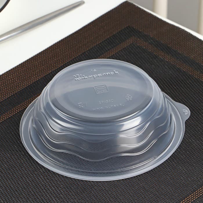 Контейнер одноразовый «Супница», SP-350 мл, пластик, круглый, прозрачный