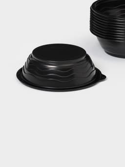 Контейнер одноразовый «Супница», SP-350 мл, пластик, круглый, чёрный