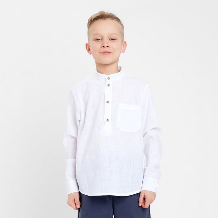 Рубашка для мальчика MINAKU: Cotton collection, белая, размер 40 (158-164 см)