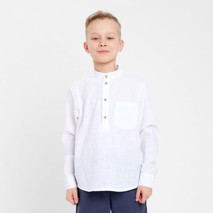 Рубашка для мальчика MINAKU: Cotton collection, белая, размер 40 (158-164 см)