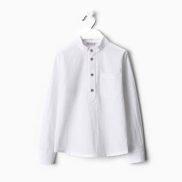 Рубашка для мальчика MINAKU: Cotton collection, белая, размер 40 (158-164 см)