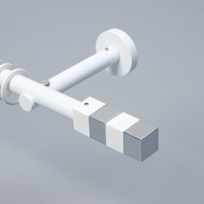 Наконечник на карниз d=19 мм «Магнум», белый/хром