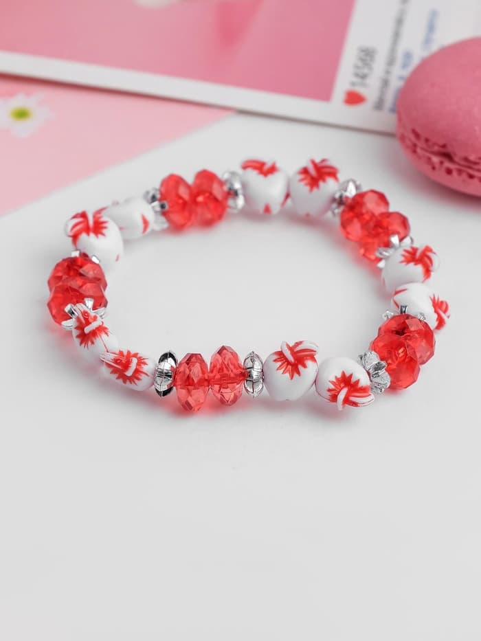 Браслет из бусин «Выбражулька. Яблочки», d=6 см, красный