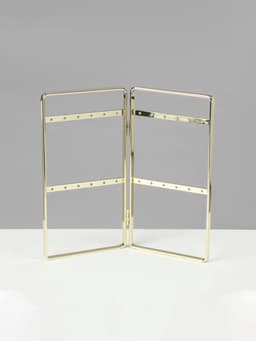 Подставка-книжка под серьги QF, 2 секции, 2 ряда, 16×20×2 см, цвет золотой