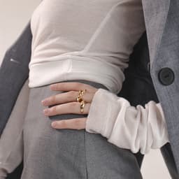 Кольцо «Минимал» двойное, цвет золото, безразмерное