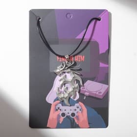 Кулон унисекс «Дракон», светящийся, цвет серебро на чёрном шнурке, 44 см