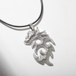 Кулон унисекс «Дракон», светящийся, цвет серебро на чёрном шнурке, 44 см