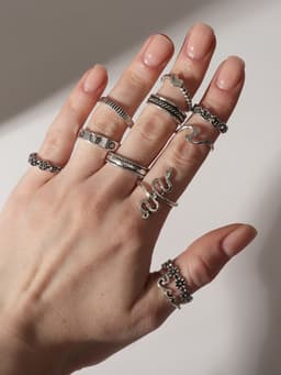 Кольца набор 13 штук «Ассорти» цветы, змея, размер МИКС, цвет чернёное серебро