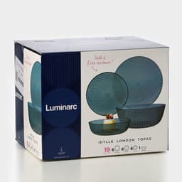 Столовый сервиз Luminarc «Идиллия», 19 предметов: 6 тарелок d=25 см, 6 тарелок d=19 см, 6 тарелок d=18 см, салатник d=23 см, лондон топаз
