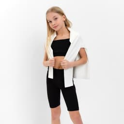 Топ для девочки MINAKU: Casual Collection, чёрный, рост 146 см