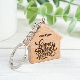 Брелок "Home sweet home",  4,1х4 см, бук