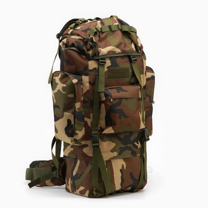 Рюкзак тактический туристический Adventure, 65 л, с карманами, расцветка мультикам, коричневый