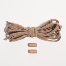 Шнурки для обуви, пара, плоские, с фиксатором, эластичные, 6 мм, 100 см, бежевые