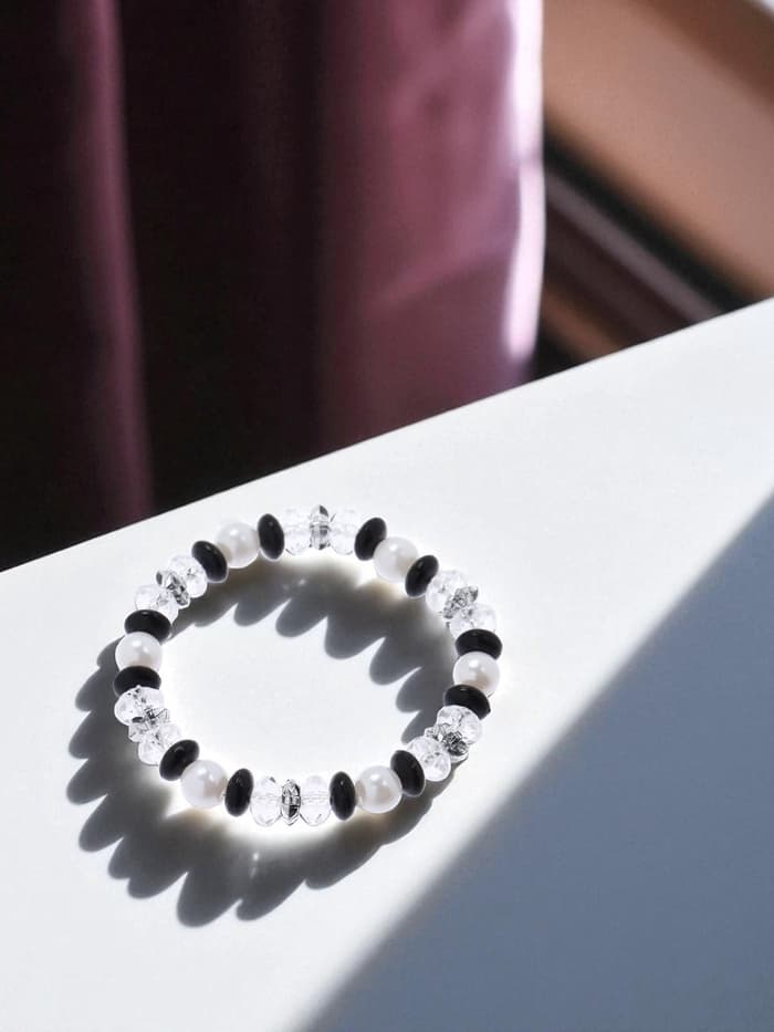 Браслет детский «Выбражулька. Ундина», d=6 см, черный, белый