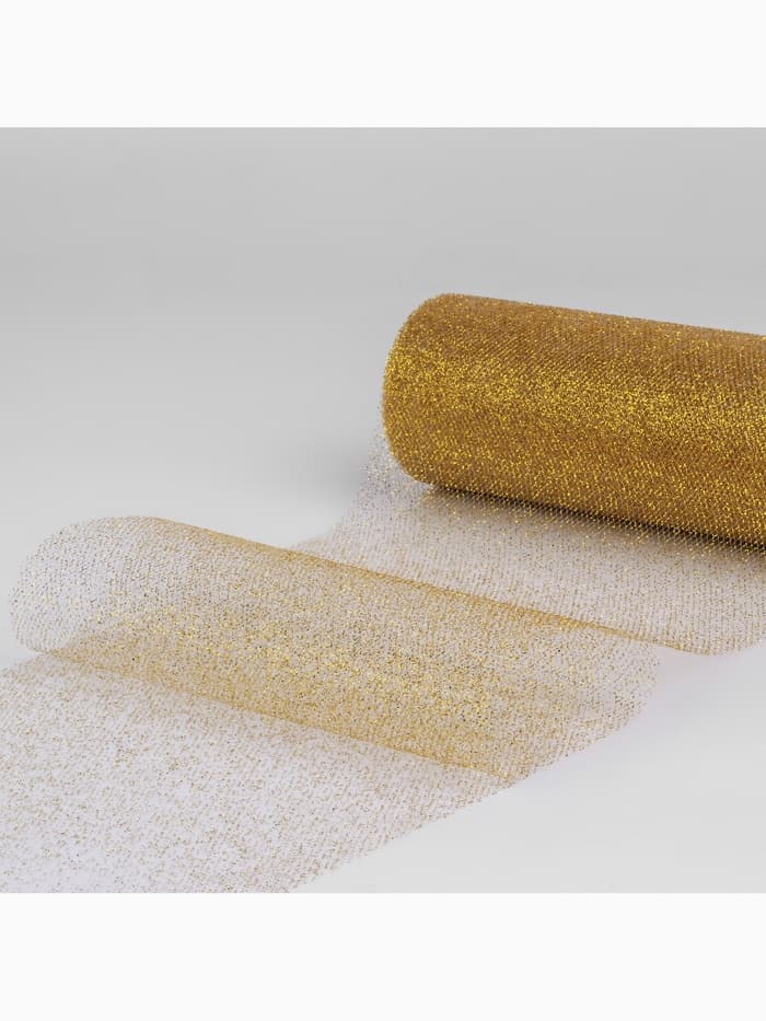 Фатин с глиттером, 15 см, 9 ± 0.5 м, 11 ± 1 г/м², цвет золотой №05
