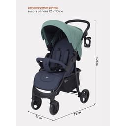 Коляска прогулочная детская Rant Basic Kira, зелёная