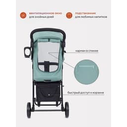 Коляска прогулочная детская Rant Basic Kira, зелёная