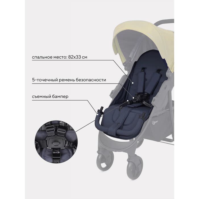 Коляска прогулочная детская Rant Basic Kira, жёлтая