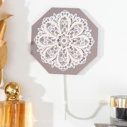 Настенный крючок декоративный «Ажурный цветок. Восьмигранник», дерево, 11.6×0.7×20 см