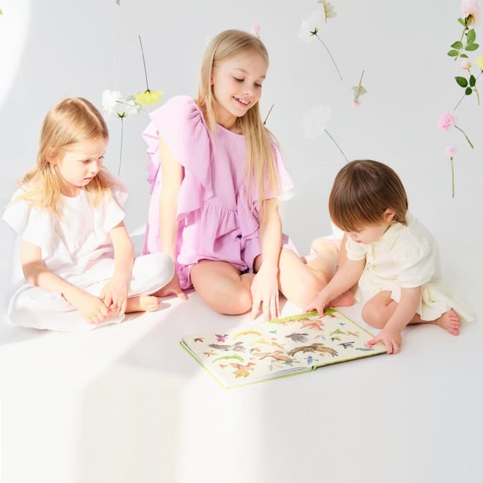 Комплект для девочки (блузка и брюки) MINAKU: muslin clouds, белый, рост 98 см