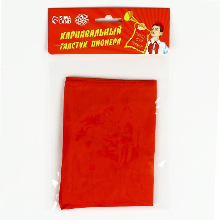 Галстук пионерский, 100% п/э, красный 120×35 см