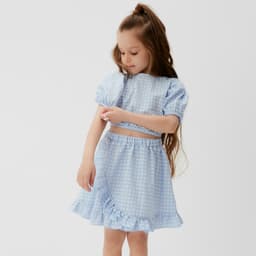 Костюм для девочки летний: топ, юбка KAFTAN, голубой, рост 110-116 см