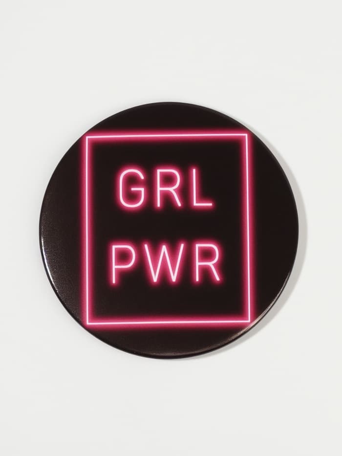 Зеркало карманное GRL PWR, d=7 см, PVC - коробка, чёрное