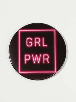 Зеркало карманное GRL PWR, d=7 см, PVC - коробка, чёрное