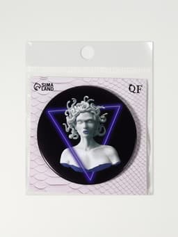 Зеркало карманное «ГОРГОНА», d=7.5 см, рисунок МИКС