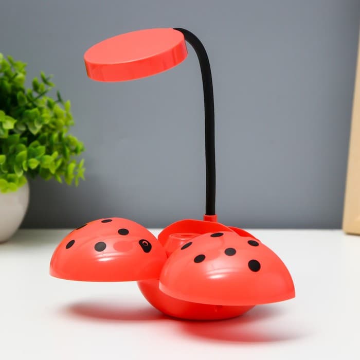 Настольная лампа «Жучок» LED 3 Вт USB АКБ МИКС 8.5×8.5×25.5 см RISALUX