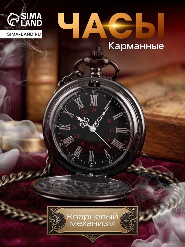 Часы карманные «Классика», кварцевые, цепочка 40 см, d=4.5 см