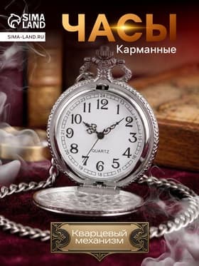 Часы карманные «СССР», кварцевые, цепочка l-40 см, d=4.5 см