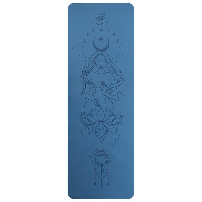 Коврик для фитнеса и йоги Sangh Moon, нескользящий, 183×61×0.6 см, синий