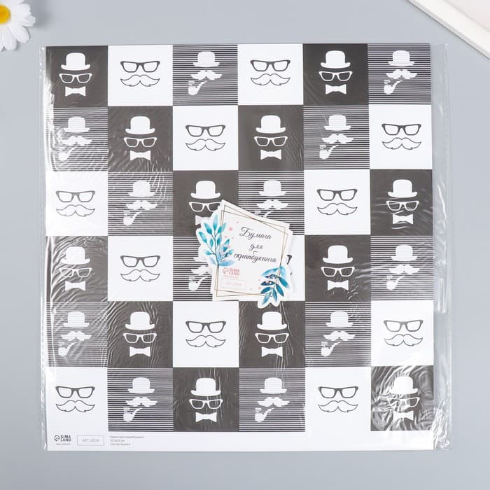 Бумага для скрапбукинга «Арт Узор. Харизма и стиль», 180 г/м², 30.5×32 см