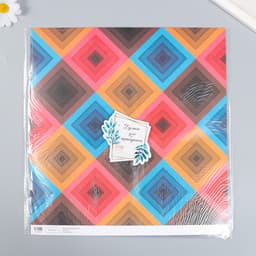 Бумага для скрапбукинга «Ромбы», плотность 180 г, 30.5×32 см