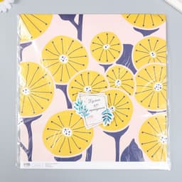 Бумага для скрапбукинга «Жёлтые цветы», плотность 180 г, 30.5×32 см