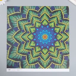 Бумага для скрапбукинга «Цветочная мандала», плотность 180 г, 30.5×32 см