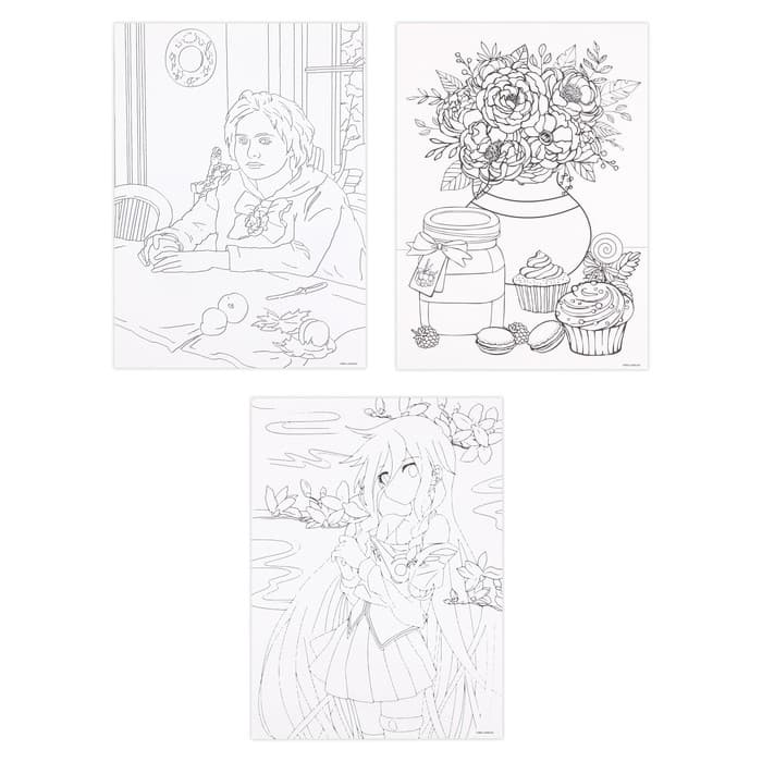 Раскраска акварелью с красками «Мои первые эскизы», А4