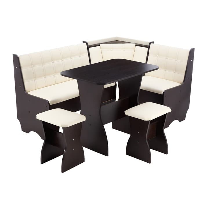 Кухонный уголок «А-17/1», со столом, с табуретами, цвет венге тёмный/терра 101