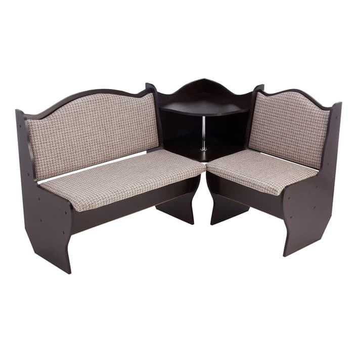 Кухонный уголок «А-1», со столом, с табуретами, цвет венге тёмный/рогожка тёмная