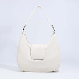 Сумка - мешок женская на молнии, 34×26×8 см, белая