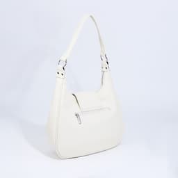 Сумка - мешок женская на молнии, 34×26×8 см, белая