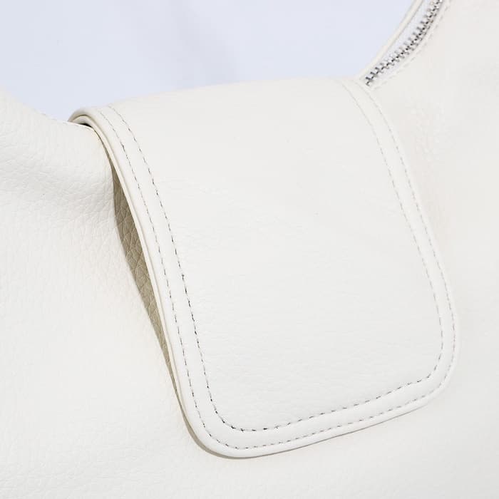 Сумка - мешок женская на молнии, 34×26×8 см, белая