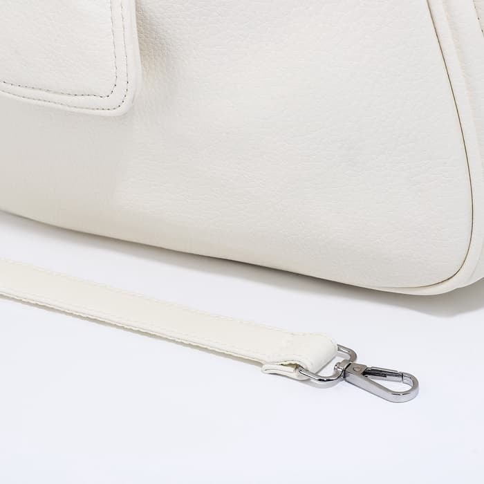 Сумка - мешок женская на молнии, 34×26×8 см, белая