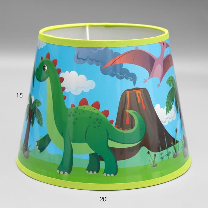 Абажур для лампы, торшера BayerLux «Динозавры», Е14, разноцветный, 20×20×15 см