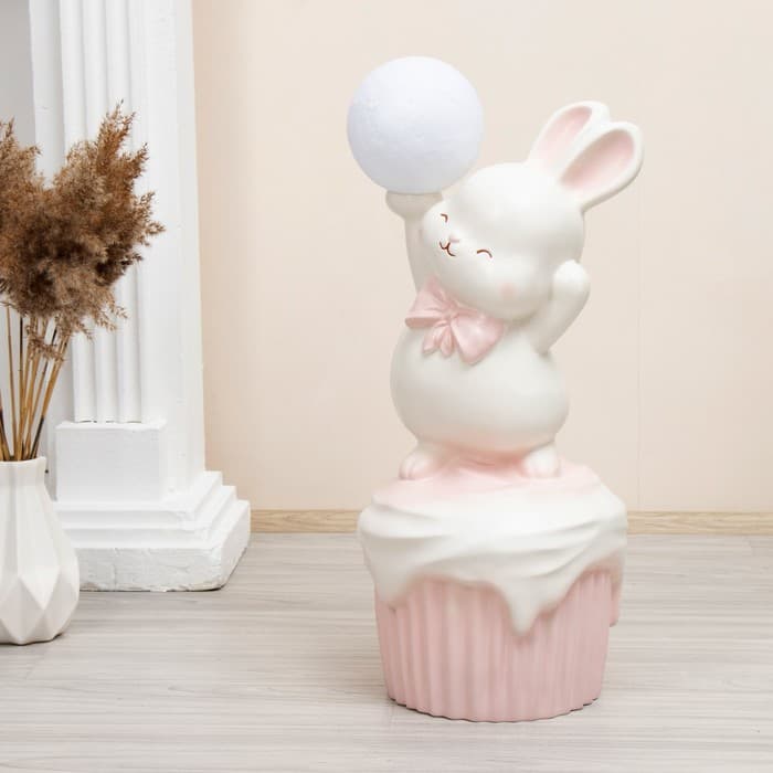 Торшер «Зайка» LED USB розовый 30×30×69 см