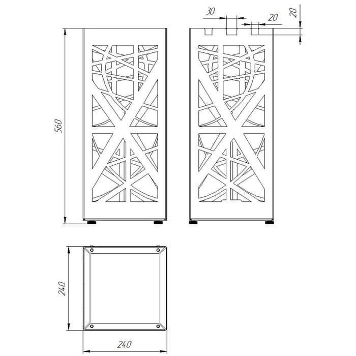Подставка для зонтов «Абстракция» белая, 24×24×56 см