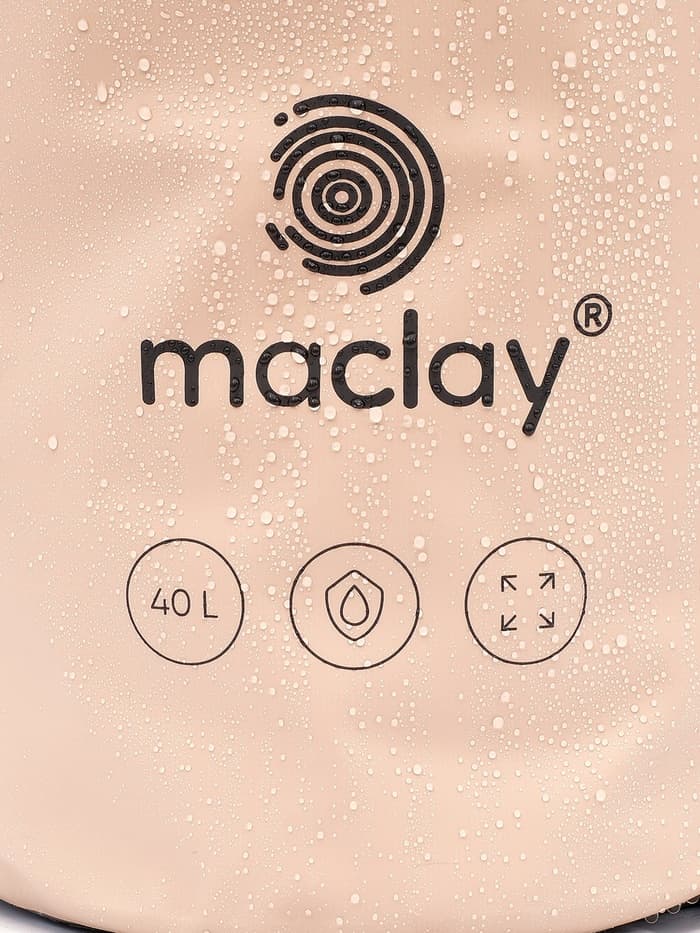 Гермомешок туристический maclay, 40 л, 500D, с лямкой, бежевый