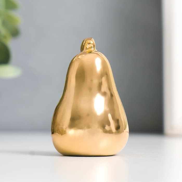 Фигурка керамика «Груша», золото, 3.4×3.4×5.5 см